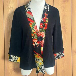 Soft Surroundings  Asian Inspired Art to Wear Kimono Style Cardigan Sweater